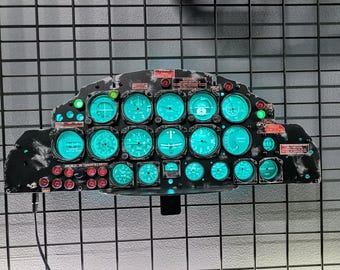 1:1.5 Scale T33 Aircraft Cockpit Panel - RGB Illuminated Wall Decor