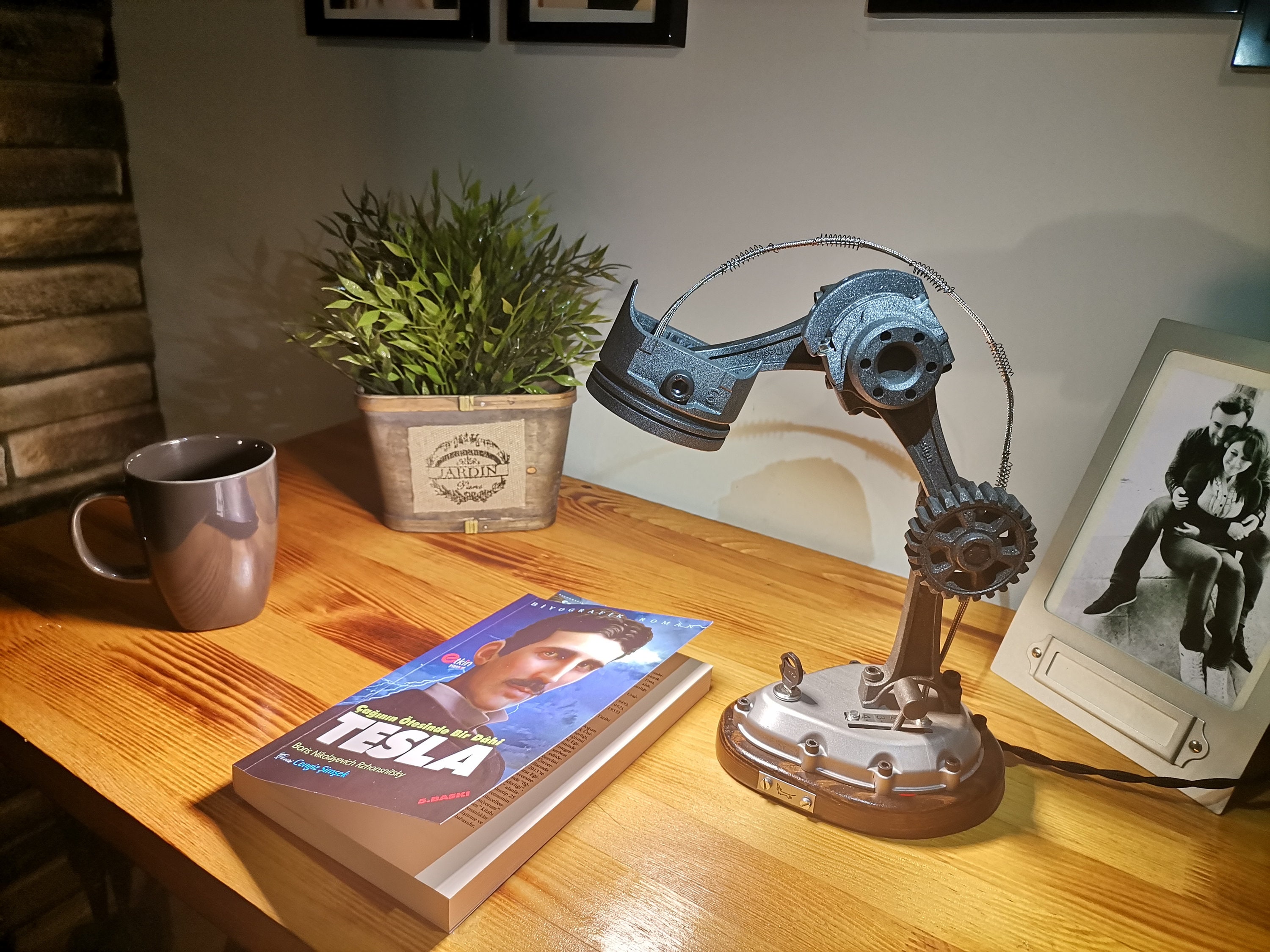 Industrial Style Metal Look Mechanical Piston Desk Lamp Desk Etsy
