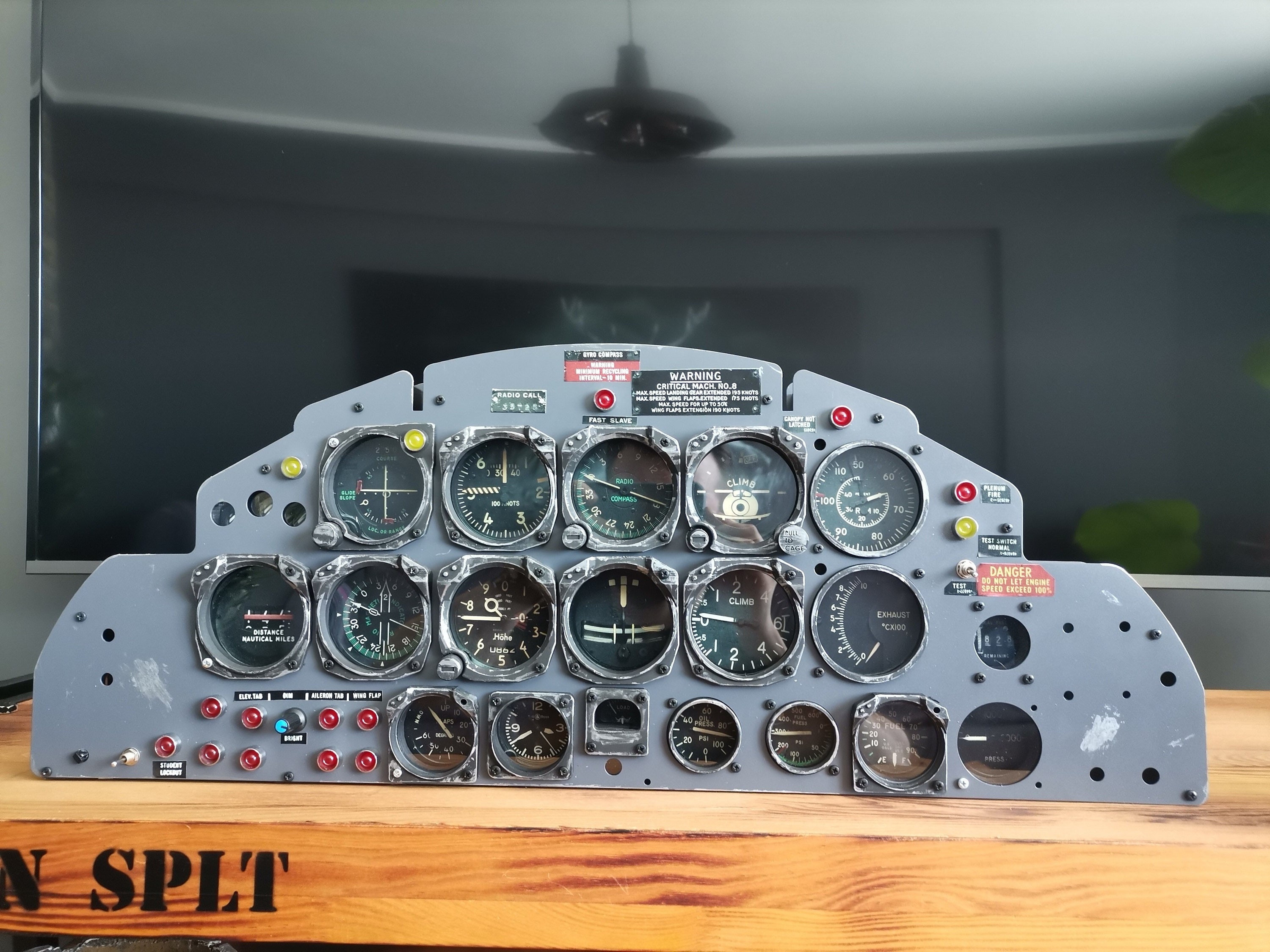T33 Aircraft Cockpit Panel - RGB Illuminated Wall Decor - Etsy