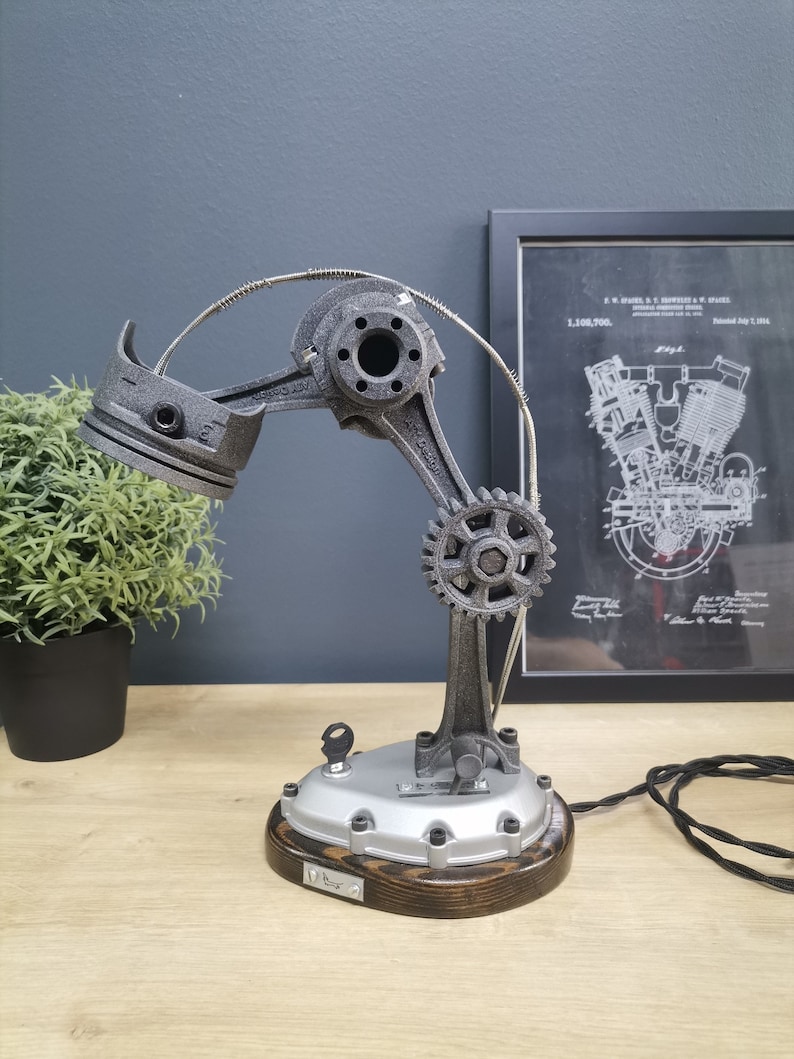 Industrial Style Metal Look Mechanical Piston Desk Lamp Desk Etsy