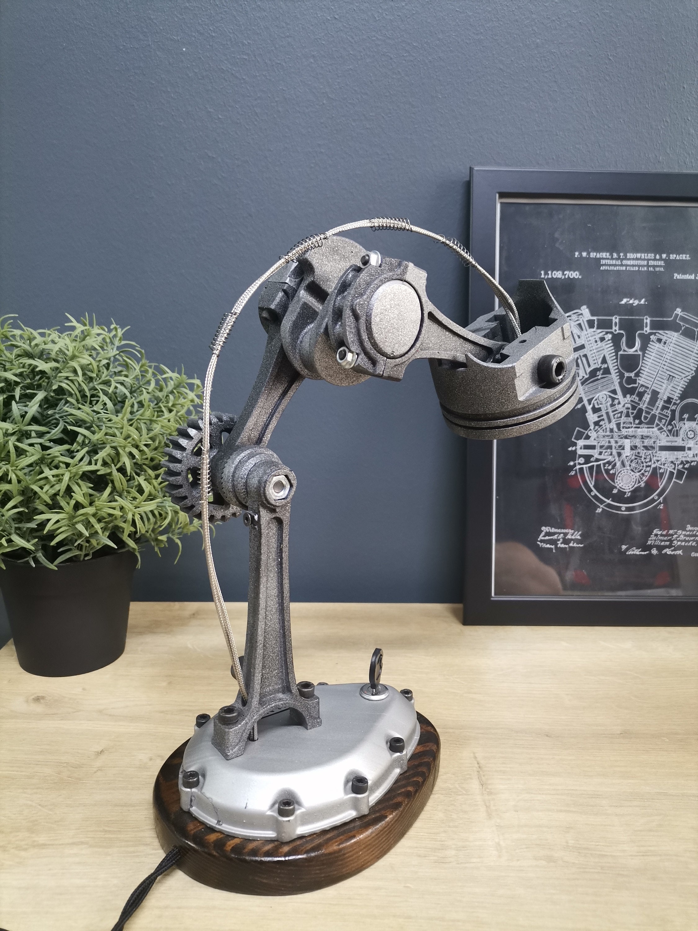 Industrial Style Metal Look Mechanical Piston Desk Lamp Desk Etsy