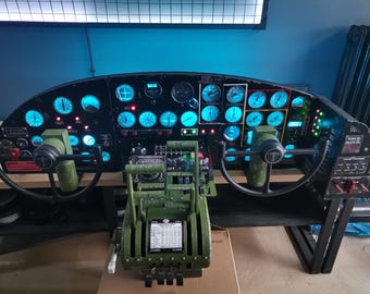 1/1 Scale Boeing B-17 Flying Fortress Instruments Panel and Throttle Mechanism Replica.