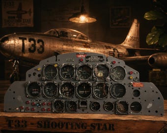 T33 Shooting Star Cockpit Panel | Aviation Decor | Aircraft Wall Art