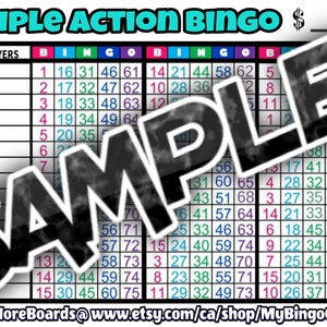 Triple action Facebook bingo sheet 75 ball 15 line mixed digital jpeg pdf