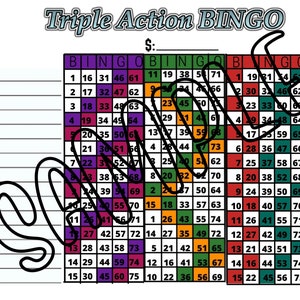 Triple Action BINGO online Facebook bingo board pdf