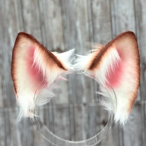 Realistic dog ear headband cosplay faux fur brown dog ear furry animal ear for adults Halloween costume headband