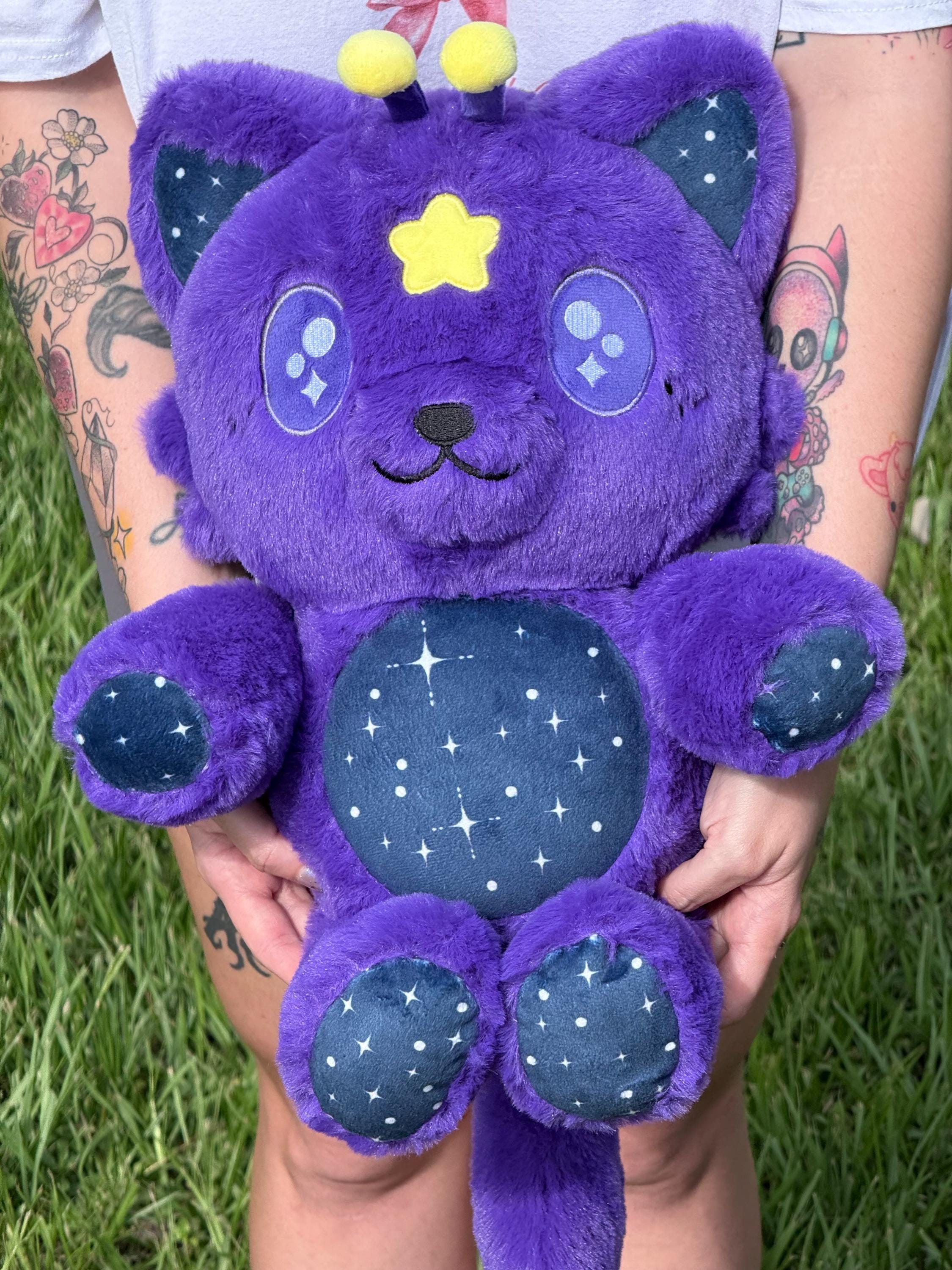 Green Alien Cat Plush Soft Kawaii Space Plushie Collectible