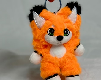 Kemonokinz Furry Fox Plushie: Alien Goth Keychain Plush
