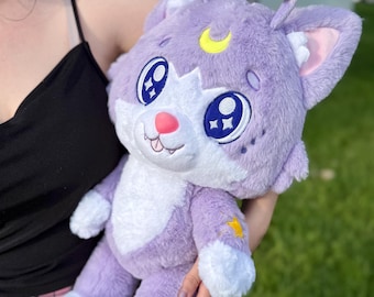 B GRADE kawaii indringers pluche buitenaardse kattenpop knuffel, nertsstof cadeau