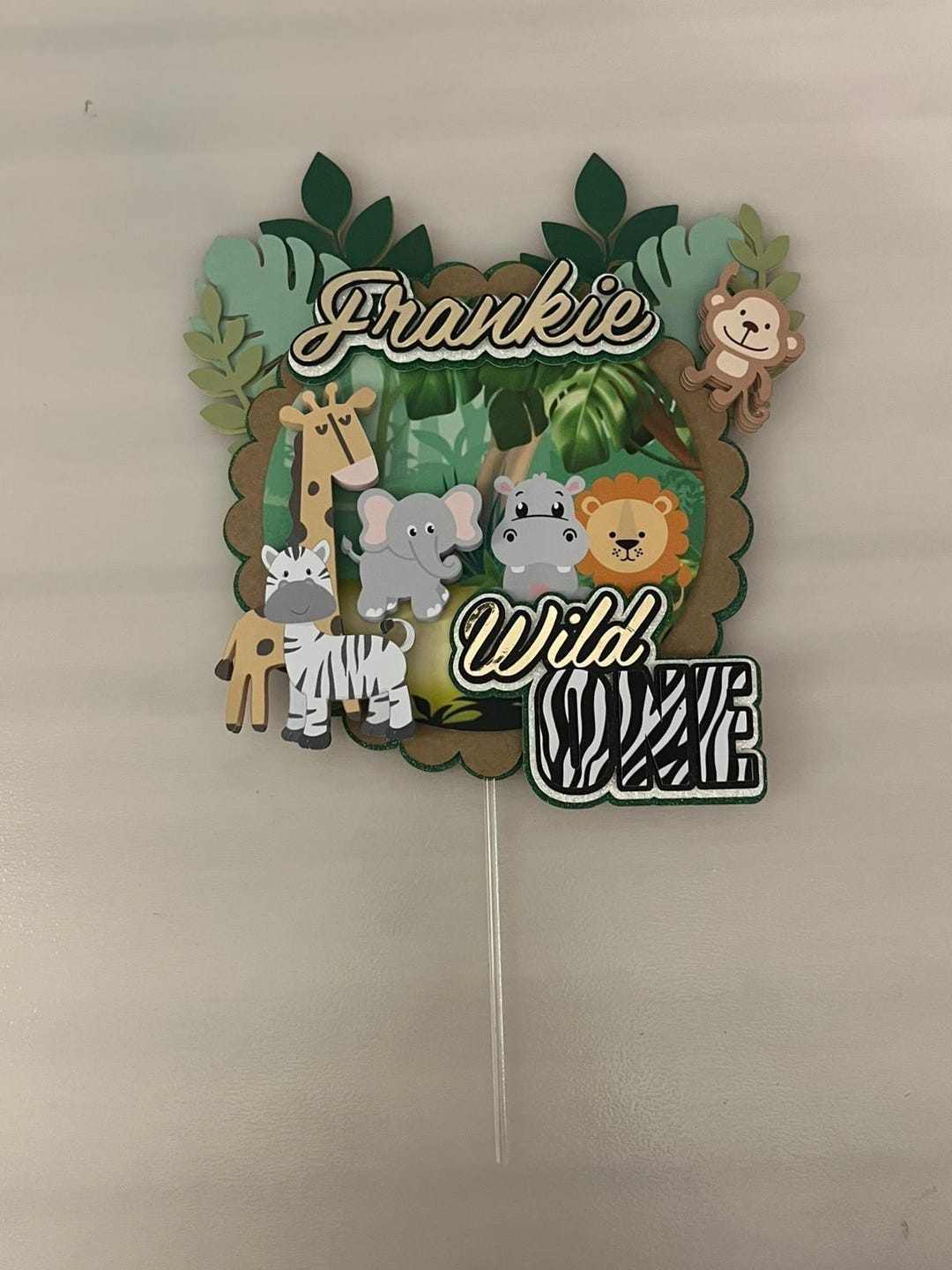 Wild ONE Jungle Safari Birthday Cake Topper - Personalised With Any ...