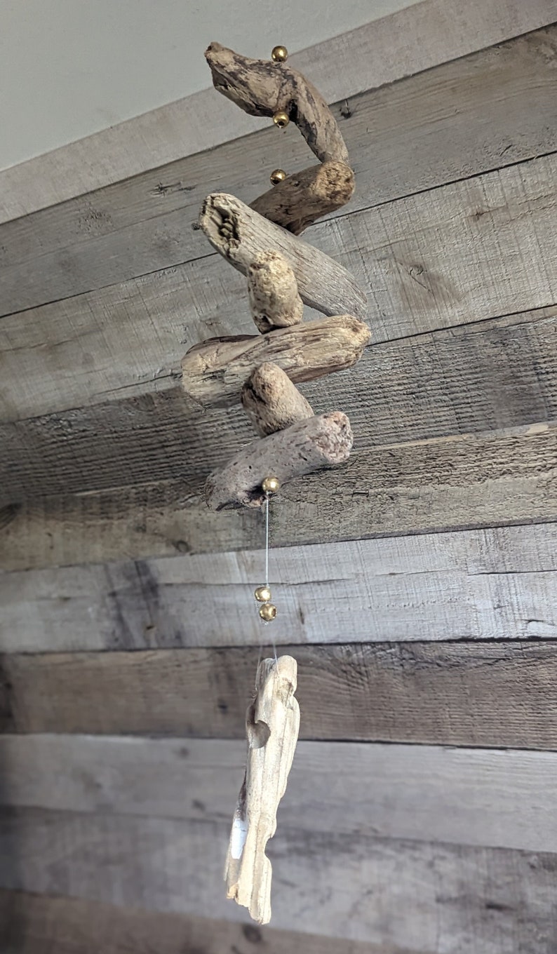 DRIFTWOOD HANGING Wood Hanging Mobile Garden Windchime Etsy