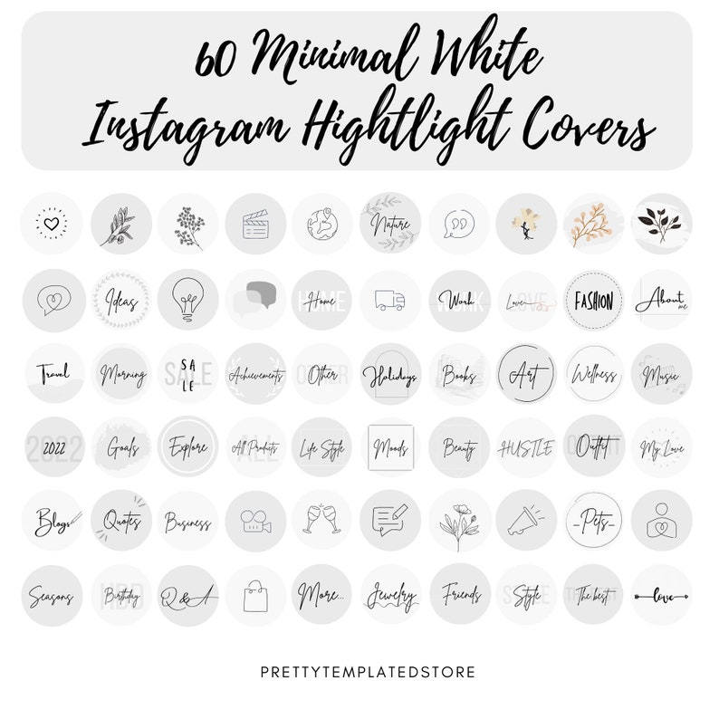 60 Minimal White Instagram Highlight Covers, Aesthetic Story Instagram ...