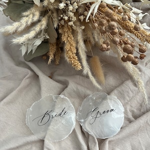Place cards | Name tags | Shell discs | Decoration | Table decoration | Personalized table decoration | Wedding | Birthday | Communion