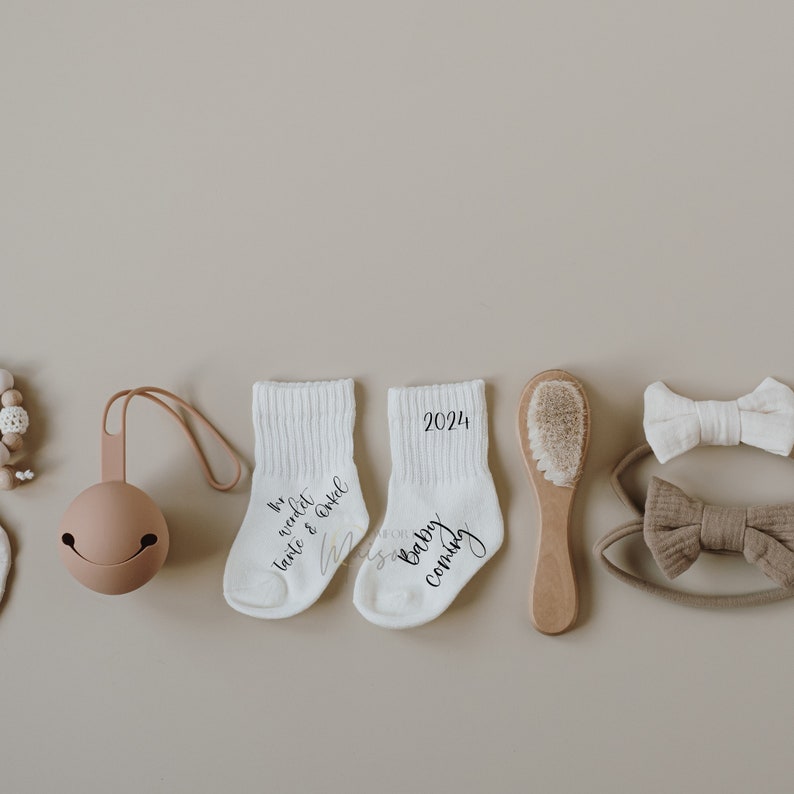 Baby socks announce pregnancy I personalized socks I pregnancy announcement I you are going to be a dad I baby 2024 image 2