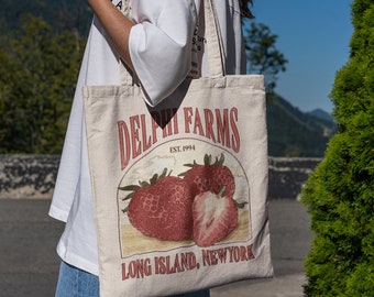 Delphi PJO Tote Bag, Delphi Strawberry Farms Tote Bag, Delphi Strawberry Service, Cottage Core Tote Bag, Blood Chronicles, The Olympians