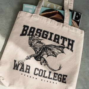 Basgiath War College Tote Bag | Fourth Wing Tote Bag, Bookish Tote Bag, Dragon Rider, The Empyrean Series, Booktok, Wing Leader, Booktok