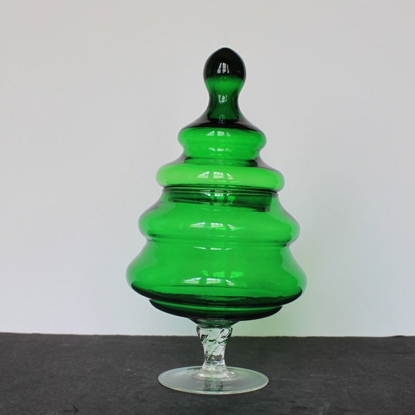 Glass Christmas Tree Jar Etsy