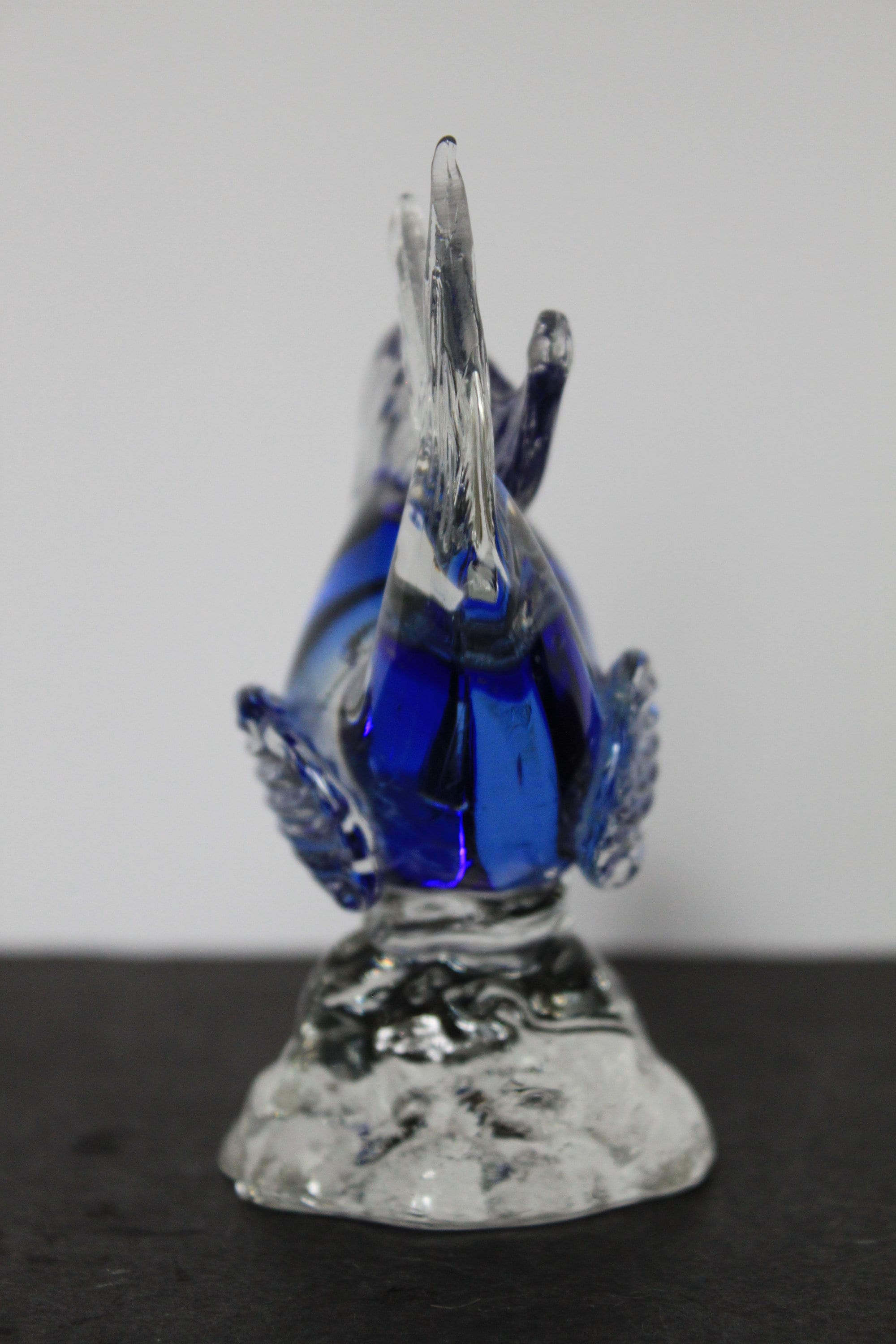 Picture of Vintage Glass Fish Figurine. Clear and Blue Glass, Cased Glass Paper ...