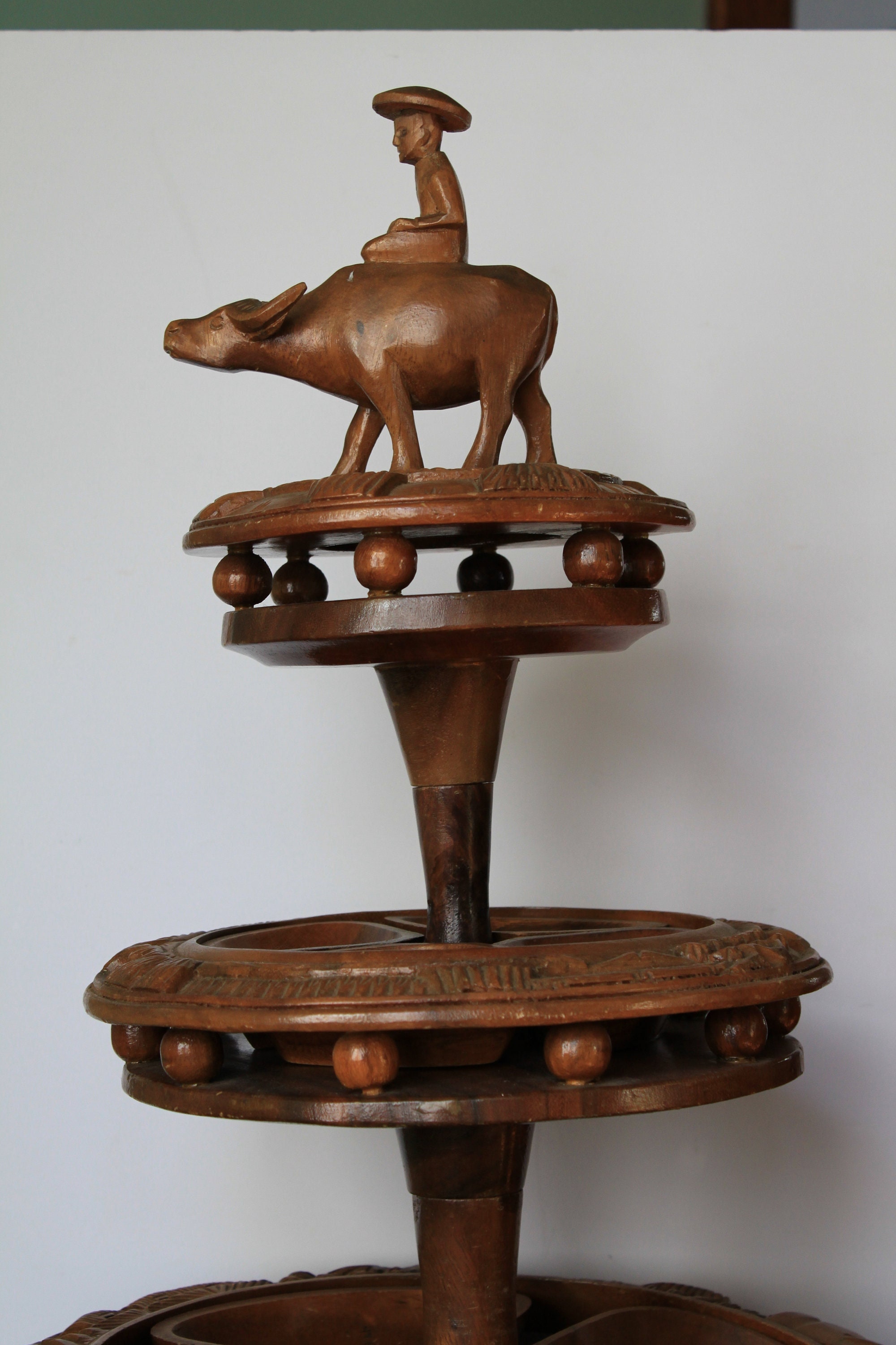 Wooden Tiered Appetizer Tray for Vintage Oriental Serving Etsy