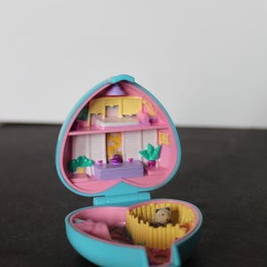 Vintage Polly Pocket Pretty Pandas Compact. ONE PANDA, 1993, Bluebird Toys, Gift For A Collector, Housewarming, Hostess, Blue Heart.