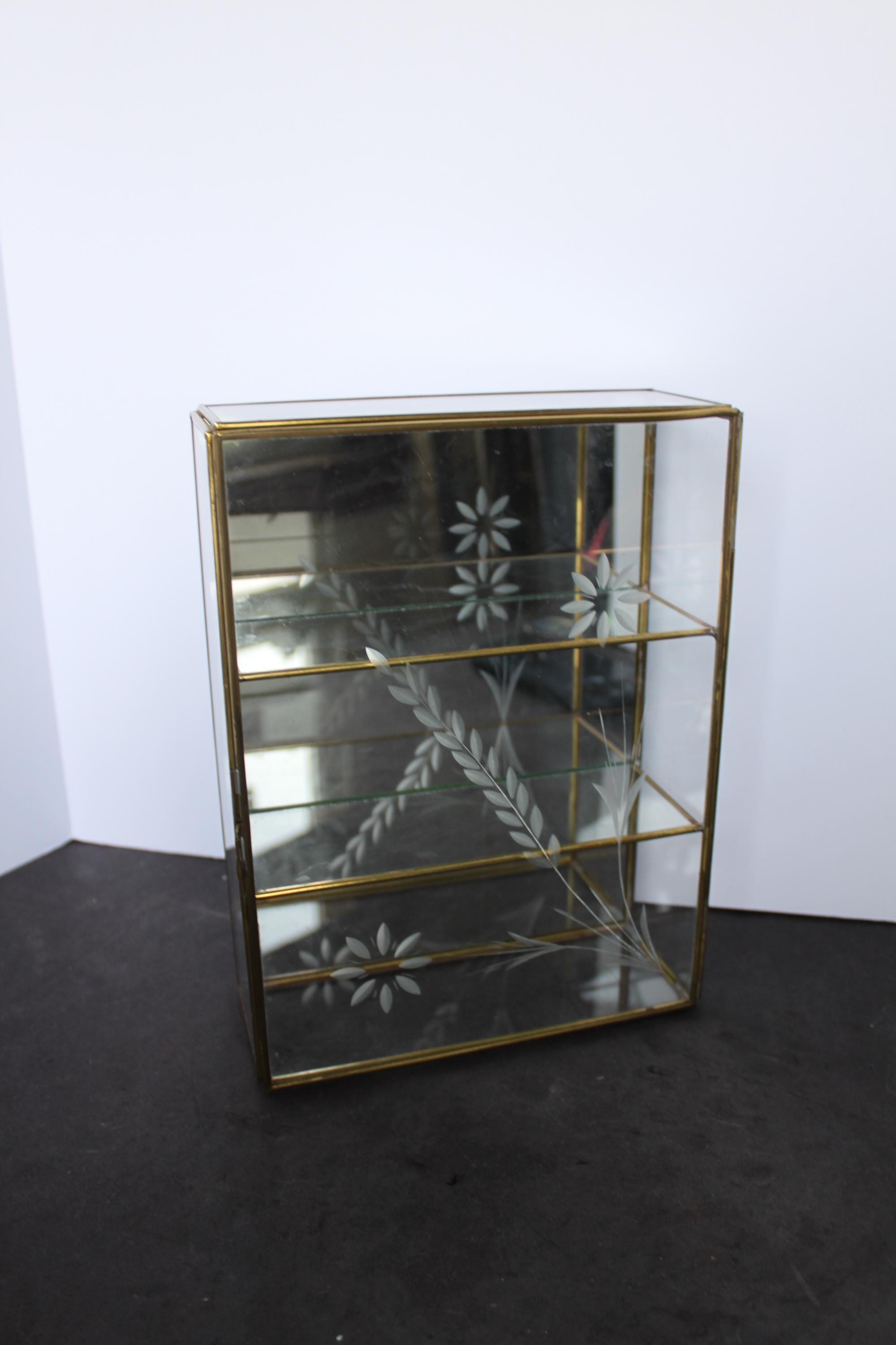 Vintage Brass Glass Shelves Display - Etsy