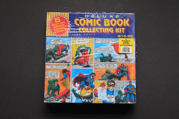 Vintage Deluxe Comic Book Collecting Kit. Mystery Kit With 5 Unknown Comics  Inside, NIP, Incredibly Rare, Marvel Comics, Gift for Collector. 