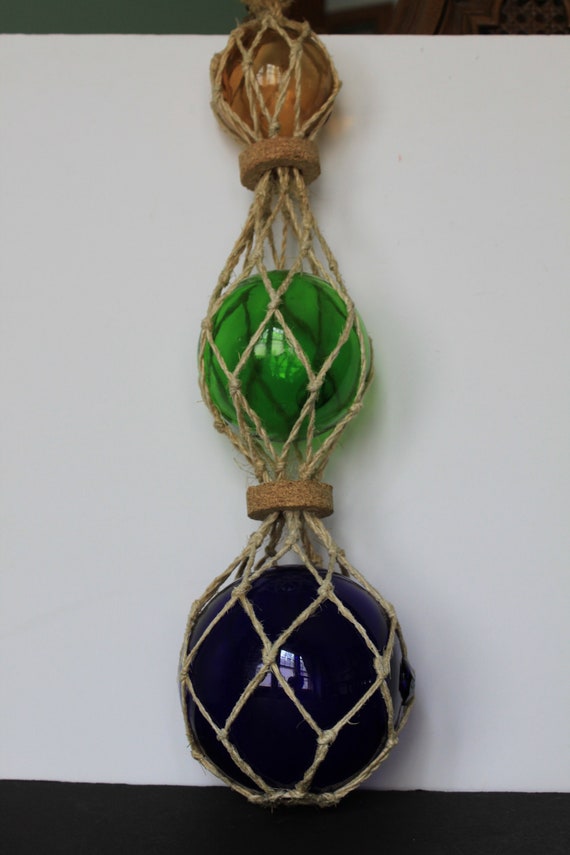 Vintage Glass Fishing Net Floats. Blue, Green, Amber Glass Balls in Net  Hanging, Beach, Ocean, Sea Side, Sailor, Housewarming, Hostess Gift. -   Canada