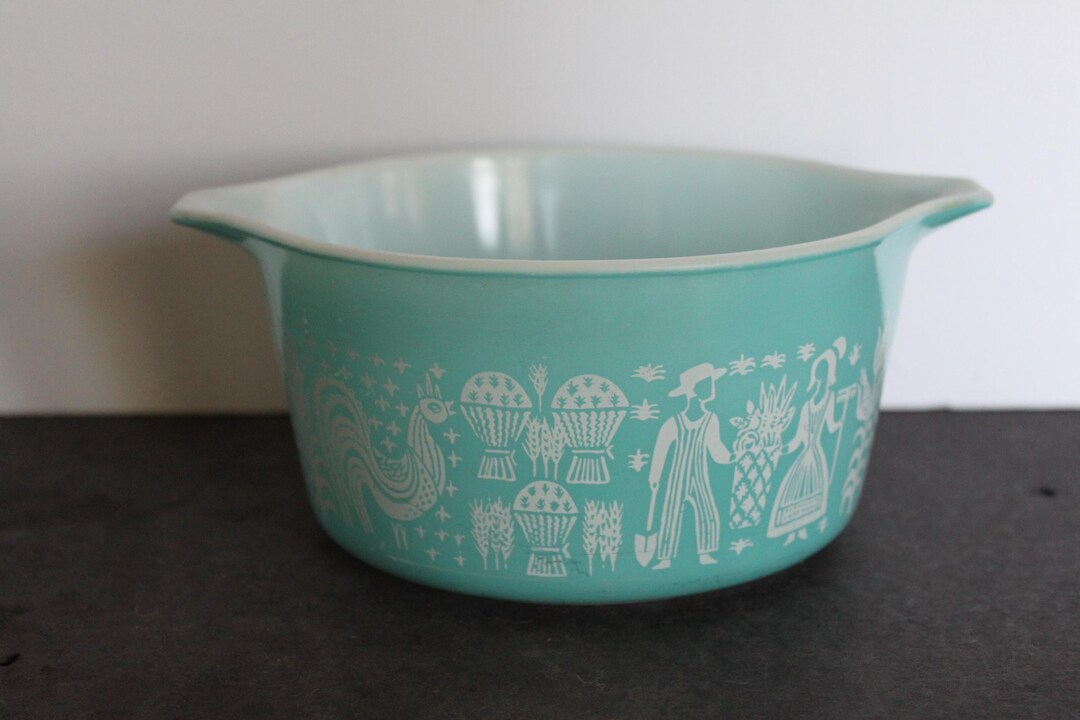 Vintage Pyrex Blue Butterprint Casserole Dish. Number 473, 1 Quart ...