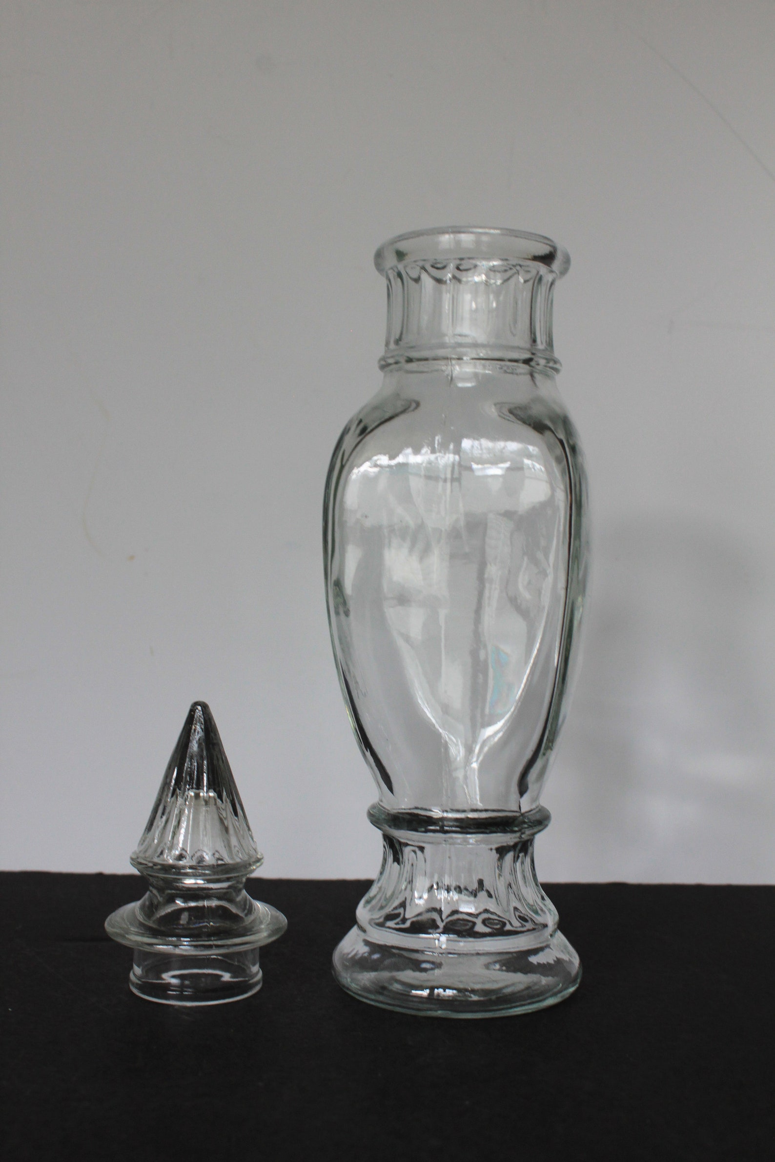 Vintage Glass Apothecary Jar. Clear Glass Candy Dish Display Etsy