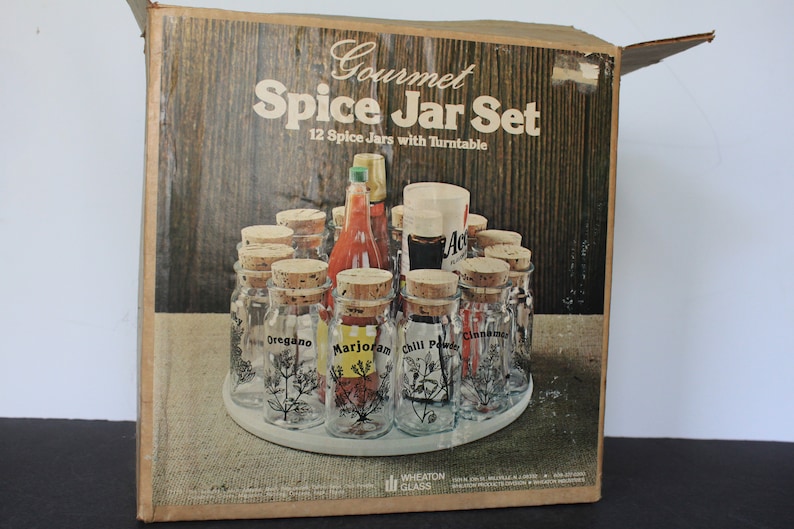 Vintage Spice Jar Set. Wheaton Glass Gourmet Spice Jar Set Etsy