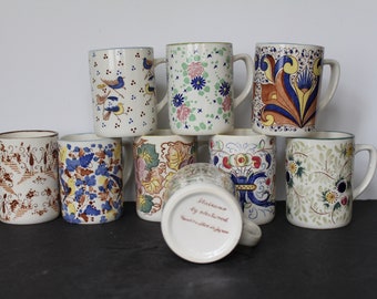 Vintage Italiano By Westwood Ceramic Mug. CHOOSE From 9, Floral, Colorful, Birds, Plants, Rustic Grandmacore Kitchen Ware, Housewarming Gift