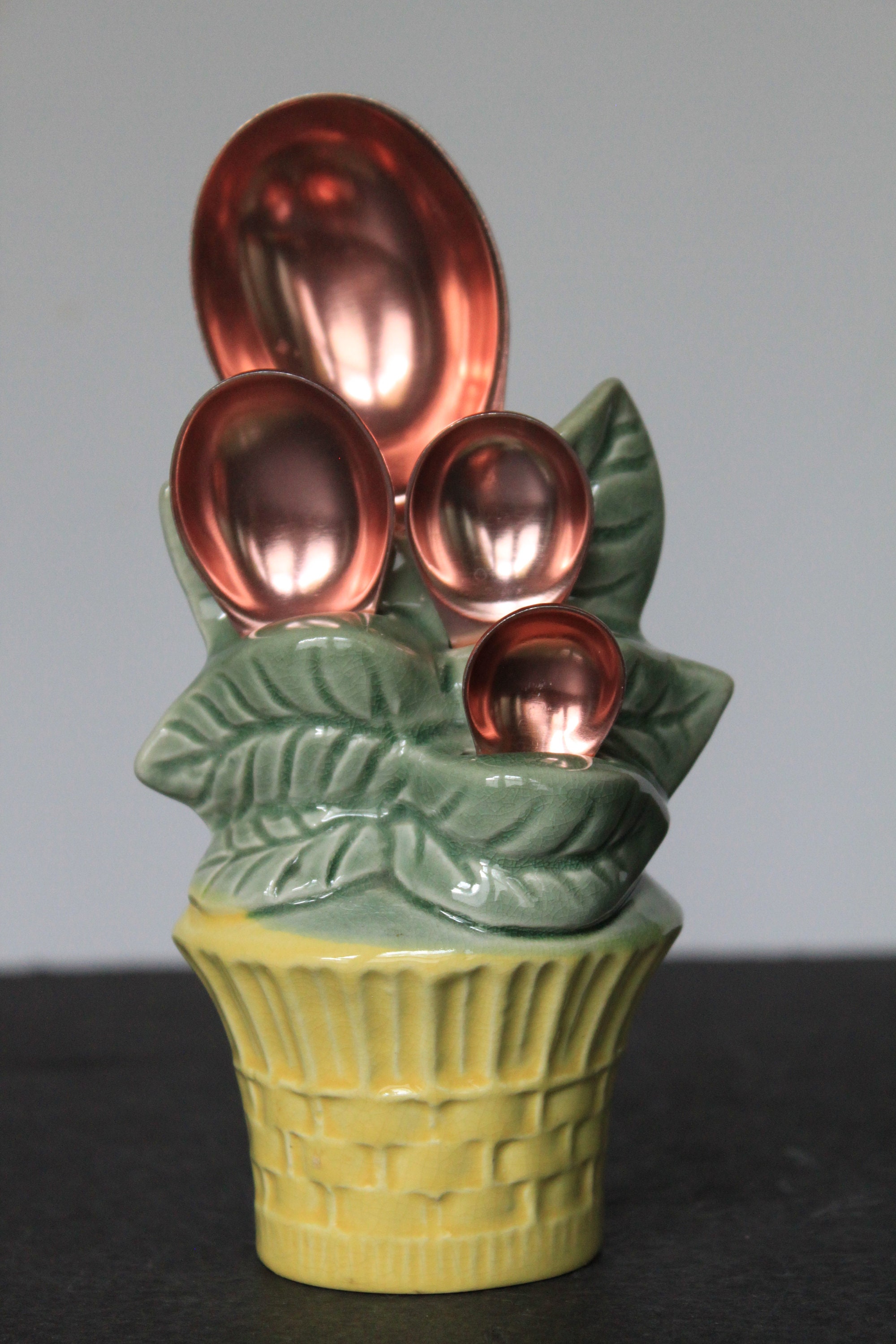 Vintage Teaspoon Holder for Grandmacore Kitchenalia. Ceramic 