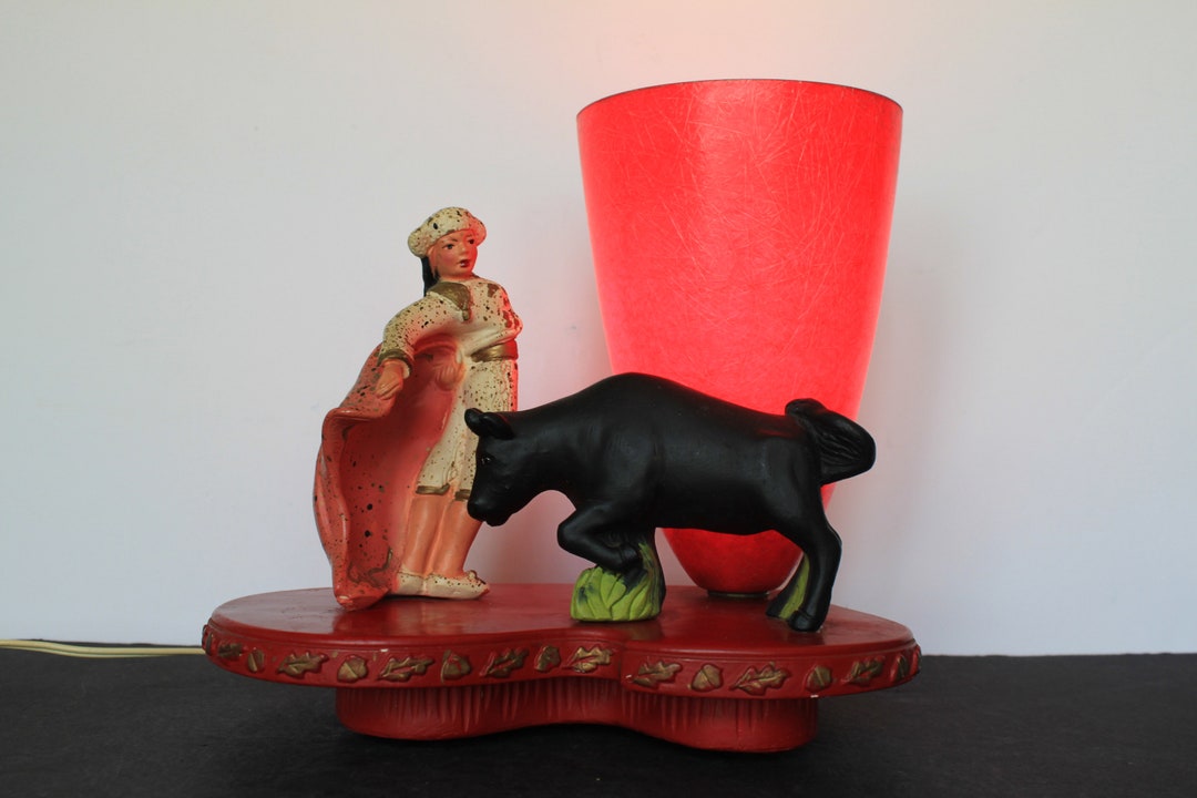 Vintage Bull & Matador TV Lamp. 1954 Universal Statuary, Mid Century ...