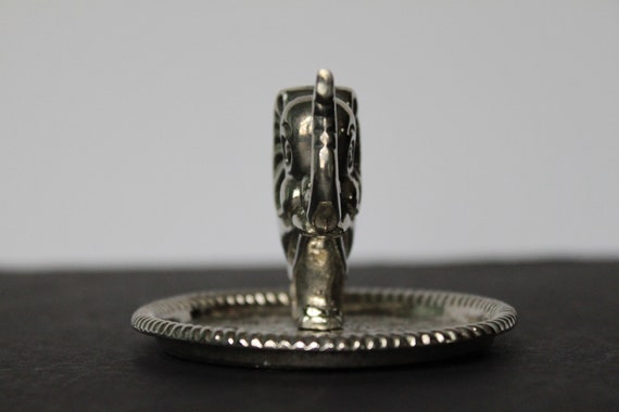 Silver Metal Elephant Ring Holder For Vintage Van… - image 2