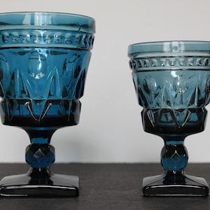 Vintage Teal Blue Park Lane Glasses. Colony Glass, Choose Type & Amount, Cut Glass, Water Or Wine Option, Bougie Grandmacore, Replacement.