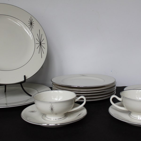 Vintage Atomic Starburst China. CHOOSE, Syracuse China, Polaris, Dinner Plate, Salad, Bread, Tea Cup and Saucer, Mid Century Modern Kitchen.