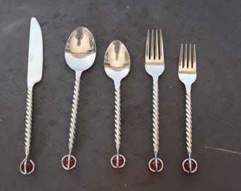Vintage Pier One Twisted Metal And Red Glass Ball Utensil. CHOOSE From 5 Types, Replacement Piece, Grandmacore Kitchen Ware, Host Gift.