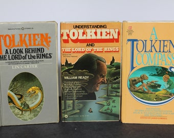 Vintage J R R Tolkien Book Set. Understanding Tolkien, A Tolkien Compass, In Depth Look At Author, Interpretation, Unique Gift For Collector