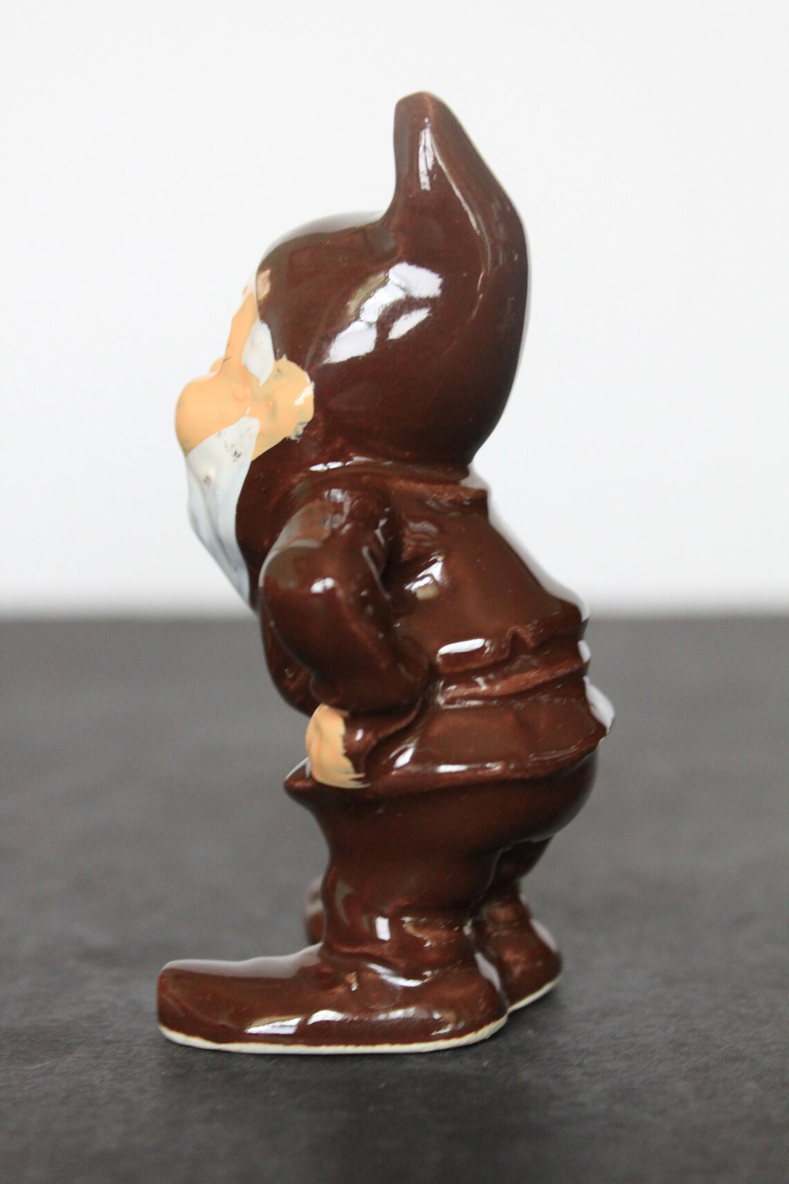 Vintage Gnome Figurine. Enesco Ceramic Dwarf in Brown Outfit Etsy