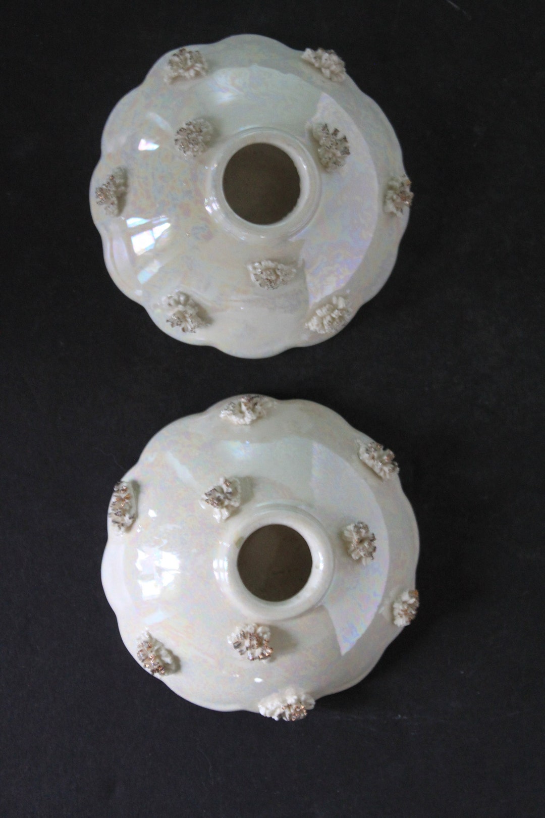 Vintage Holt Howard Candlestick Holders. Snowball, Puff, Christmas