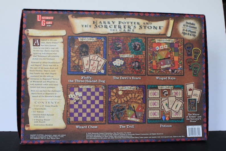 Harry Potter Board Game For Vintage Movie Memorabilia. Sorcerers Stone, 2000 University Game, Complete Set, Gift For Collector, Warner Bros. image 2