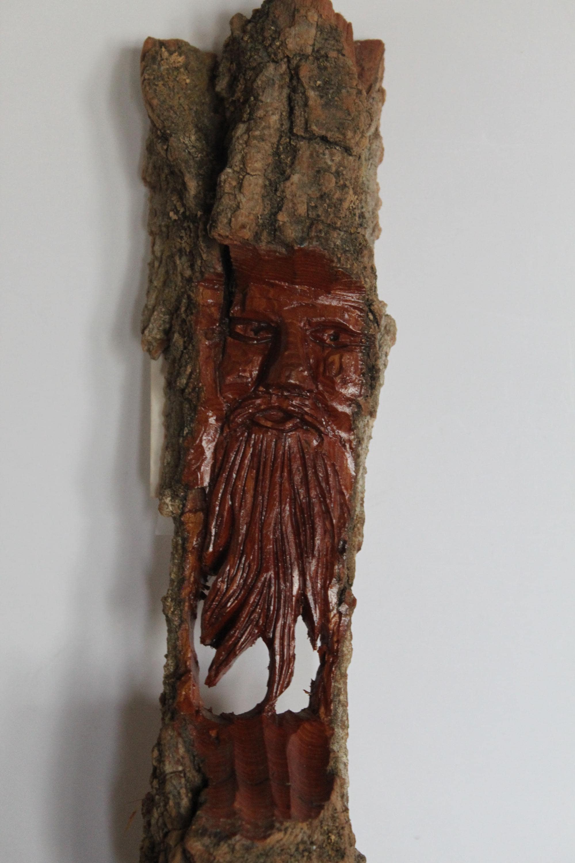 Vintage Carved Wooden Spirit. Mans Face, Wise Tree, 1992