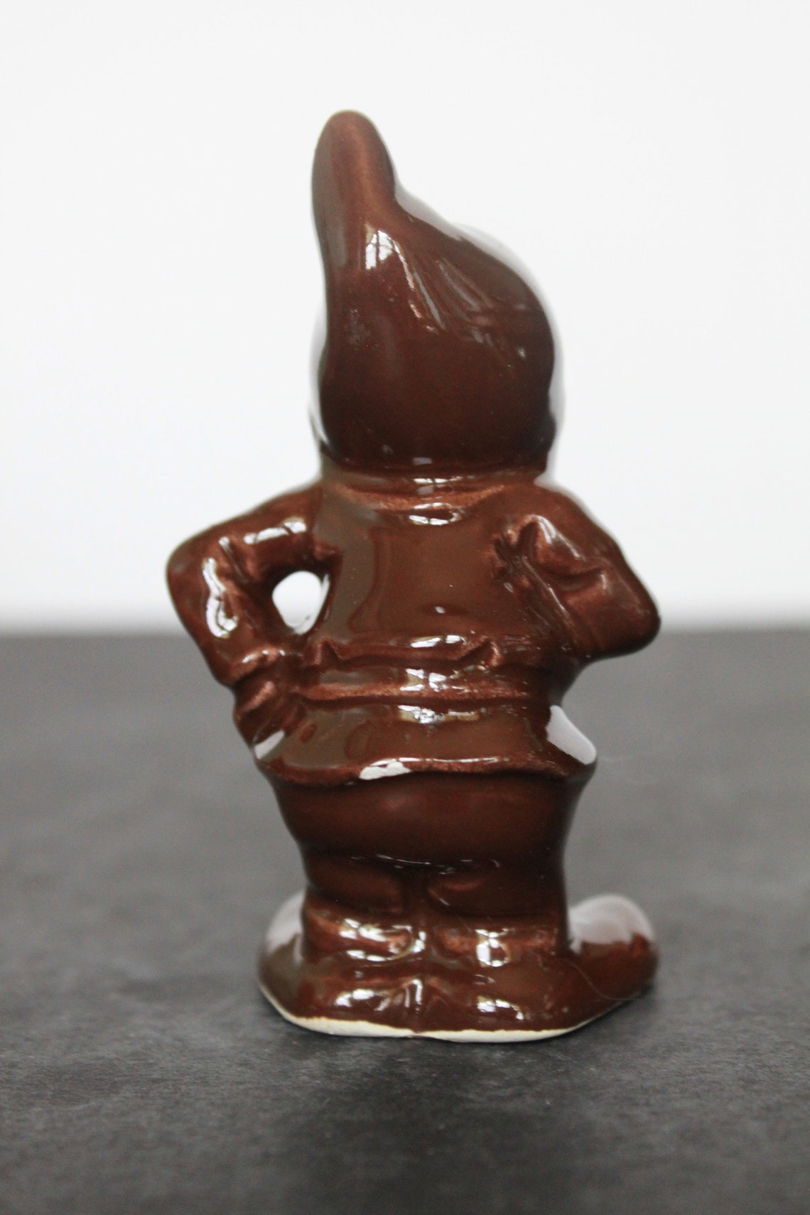 Vintage Gnome Figurine. Enesco Ceramic Dwarf in Brown Outfit Etsy