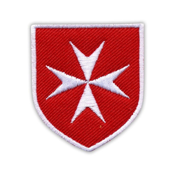 Maltese cross - shield - embroidered patch / badge, Iron On, Sew On - Patchion Patches Malta