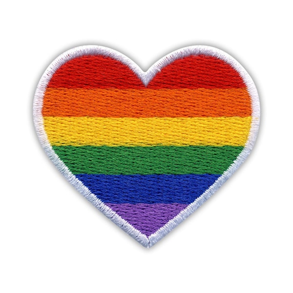 Rainbow Heart LGBT PRIDE - parche bordado