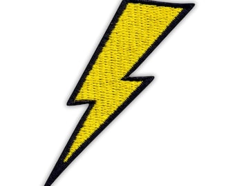 Lightning - tonnerre - patch / badge brodé, Iron On, Sew On - Patchion Patches, BOLT, Storm