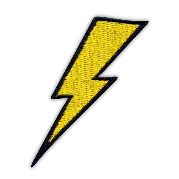 Lightning - thunder - embroidered patch / badge, Iron On, Sew On - Patchion Patches, BOLT, Storm