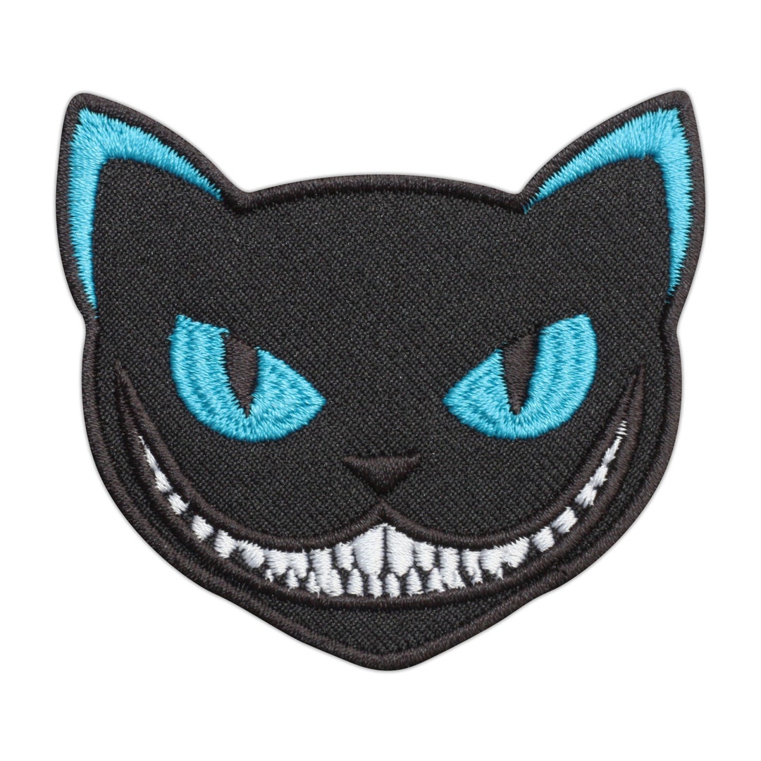 CHESHIRE CAT Embroidered Patch / Badge, Iron On, Sew on Patchion