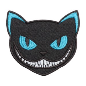 CHESHIRE CAT - parche bordado / insignia, Iron On, Sew On - Patchion Patches