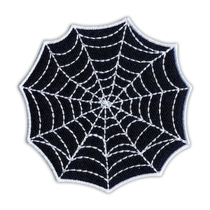 Spider&#39;s web Halloween - embroidered patch / badge, Iron On, Sew On - Patchion Patches
